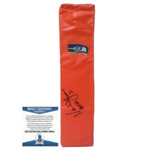 Warren Moon Seahawks Signed End Zone Football Pylon Proof Beckett BAS Autograph